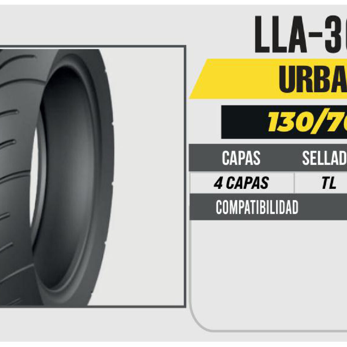 130/70-12 4 CAPAS P132 CALLE NO USA CAMARA (TL)
