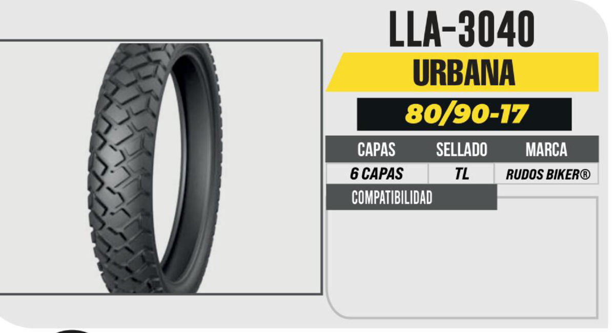 80/90-17 6 CAPAS CY285 NO USA CAMARA (TL) DELANTERA