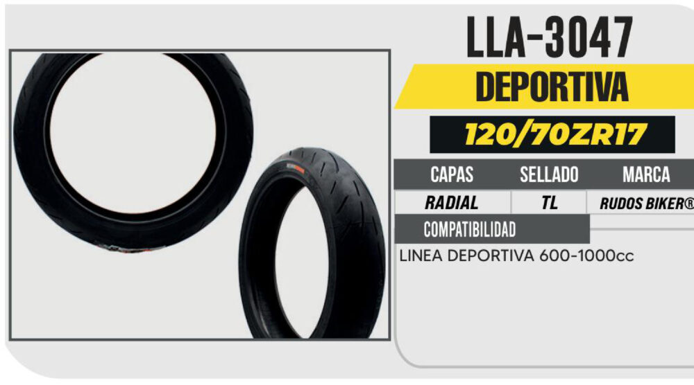 120/70 ZR17 RADIAL CYR101 CALLE NO USA CAMARA (TL) TRASERA