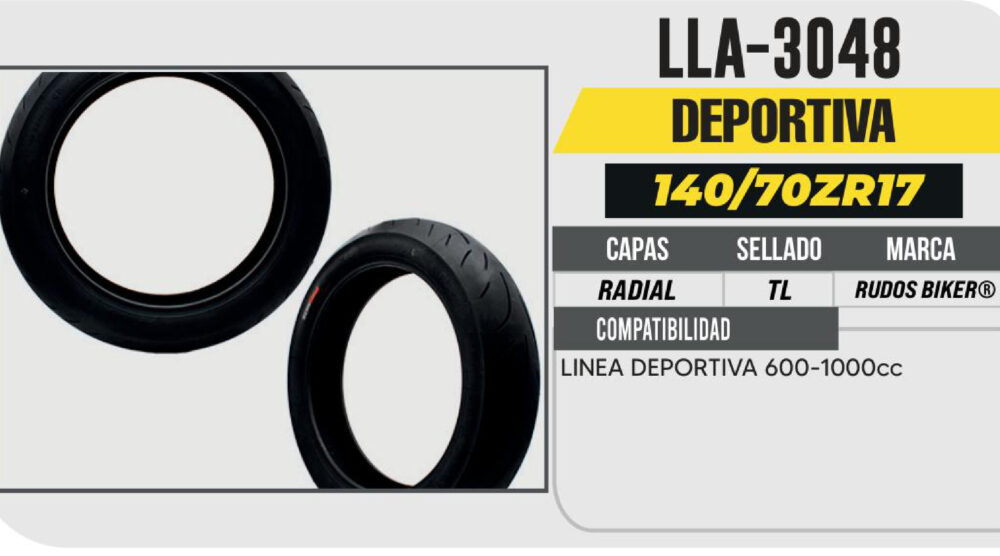 140/70 ZR17 RADIAL CYR100 CALLE NO USA CAMARA (TL) TRASERA