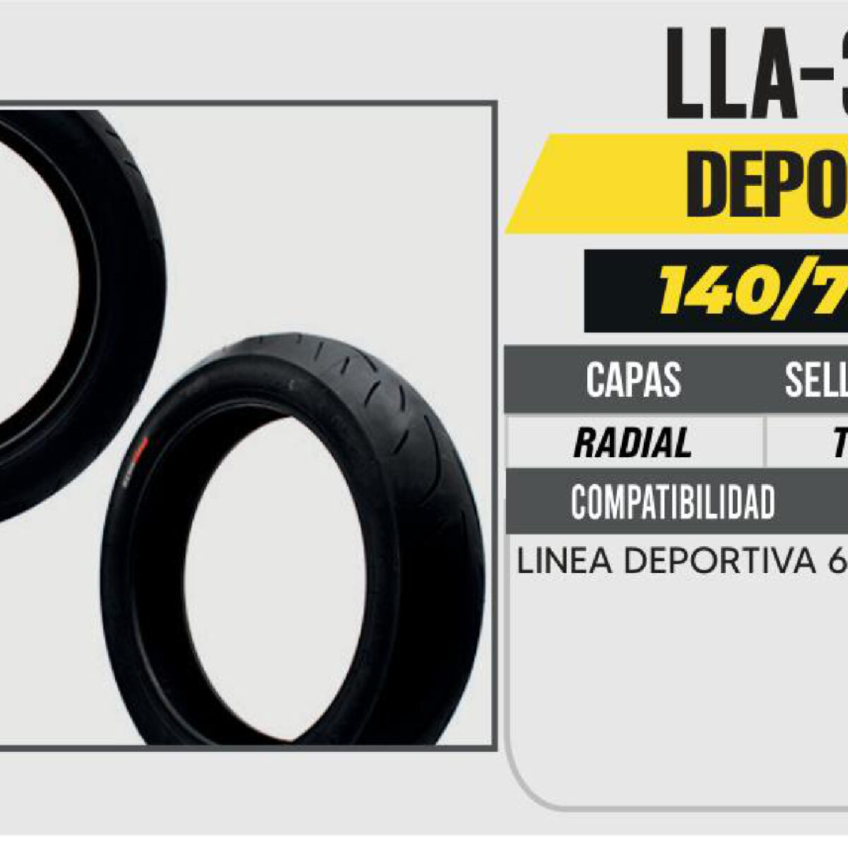 140/70 ZR17 RADIAL CYR100 CALLE NO USA CAMARA (TL) TRASERA
