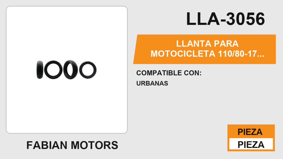 110/80-17 P202 CALLE 4PR NO USA CAMARA (TL) DELANTERA