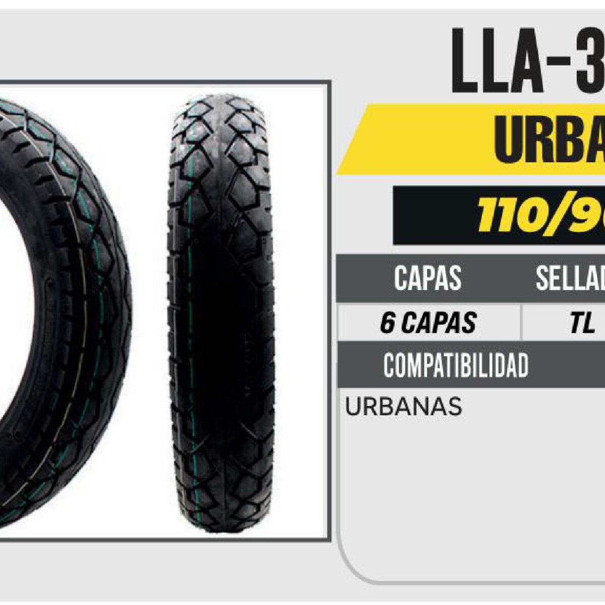 110/90-16 P207 CALLE 4PR NO USA CAMARA (TL) TRASERA