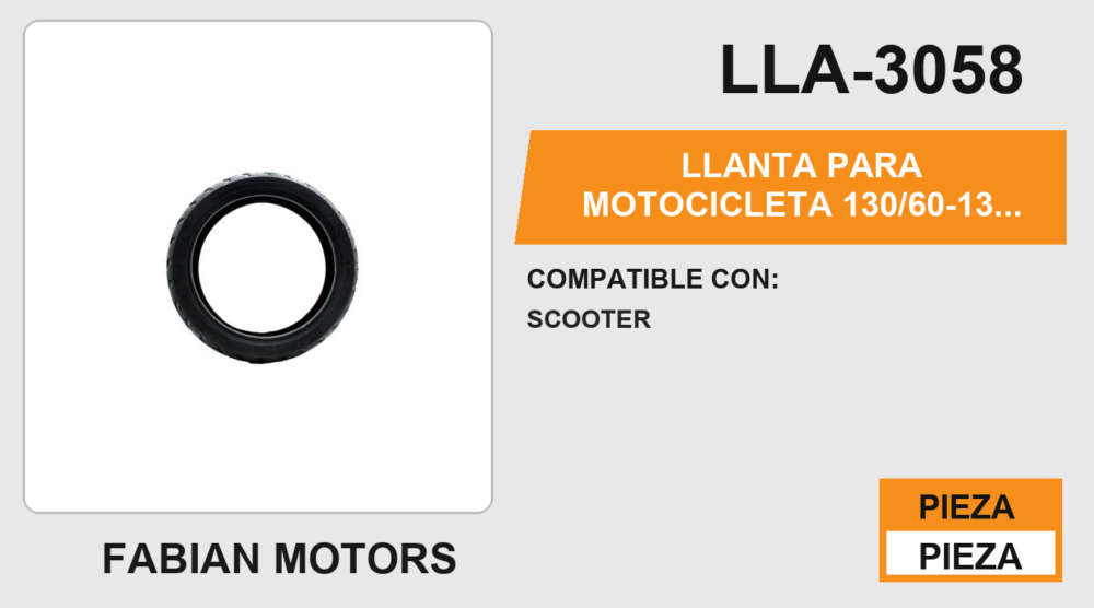 130/60-13 P148 SCOOTER 4PR NO USA CAMARA (TL)