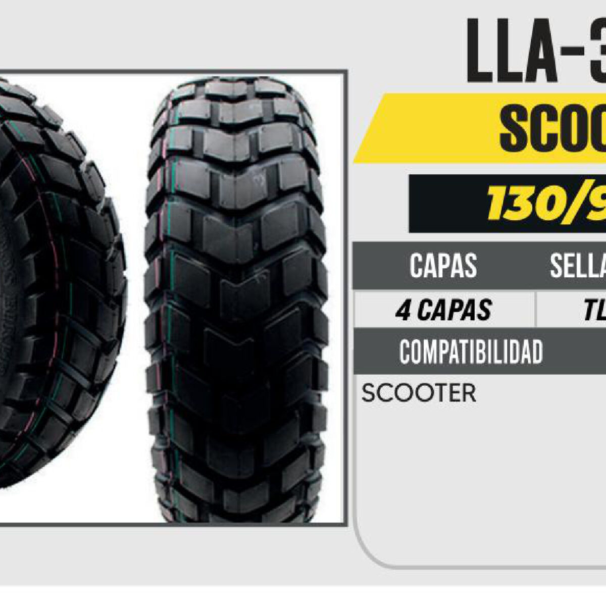 130/90-10 P126 SCOOTER 4PR NO USA CAMARA (TL)