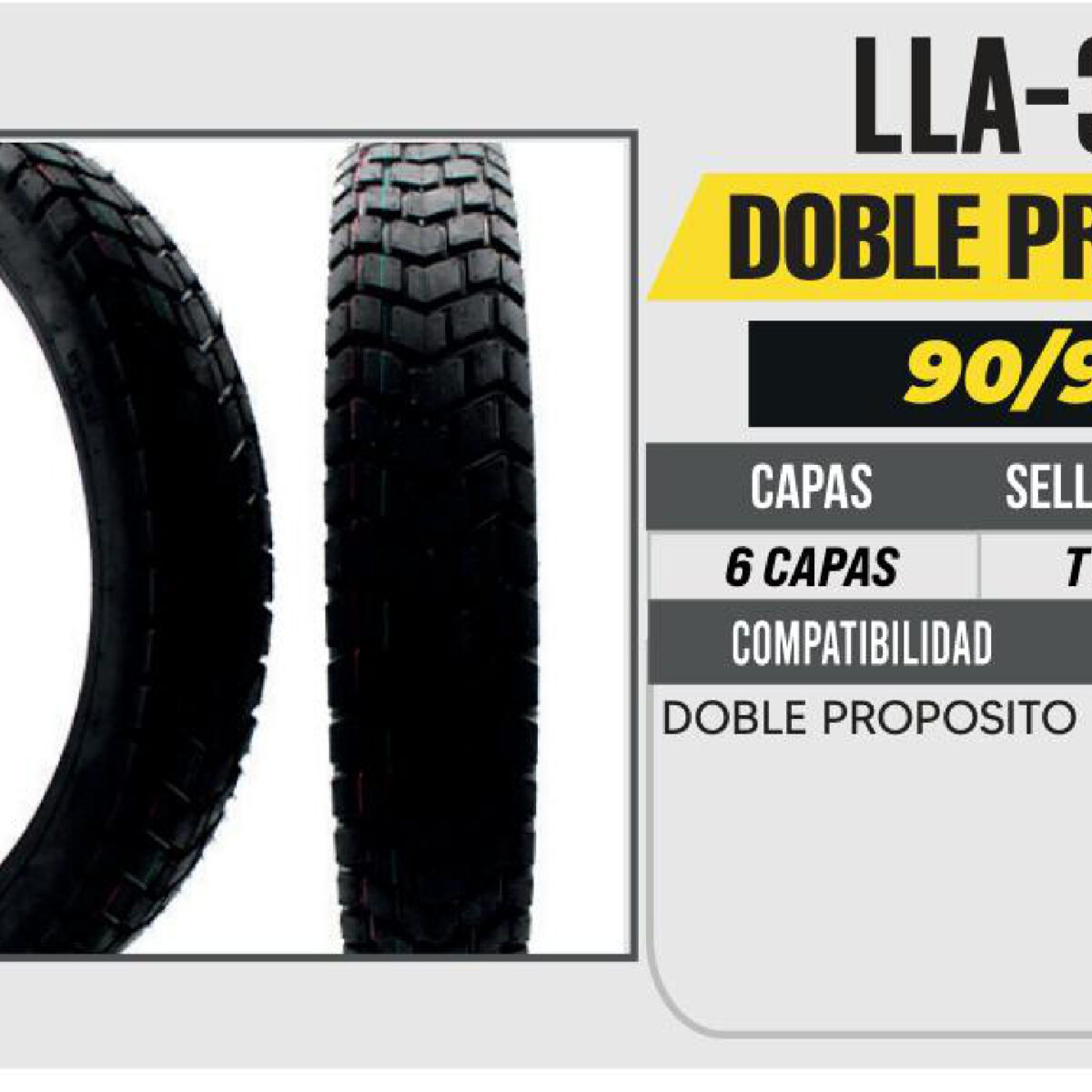 90/90-19 P126 DOBLE PROPOSITO 6PR USA CAMARA (TT) DELANTERA