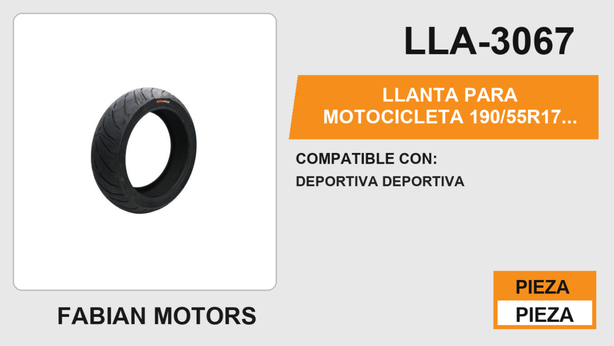 190/55R17 RUDOS BIKER  CYR200 NO USA CAMARA  (TL) TRASERA
