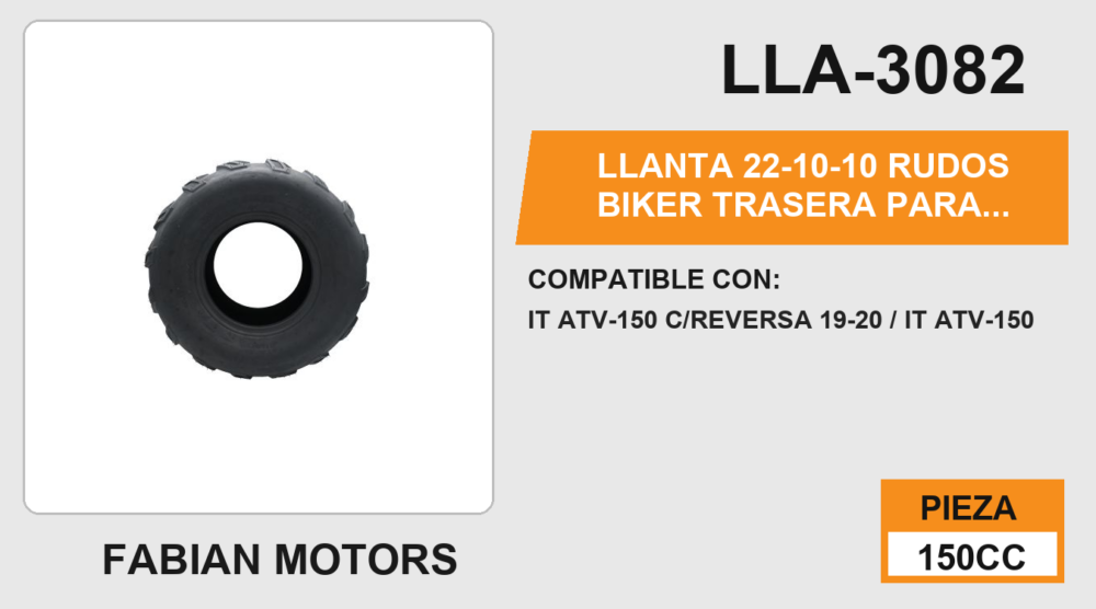 22/10-10 TRASERA PARA CUATRIMOTO 4PR P141A