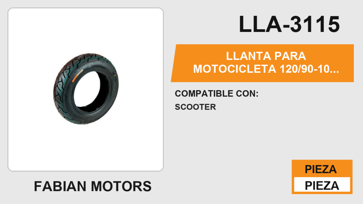 120/90-10 P125 4PR NO USA CAMARA (TL)