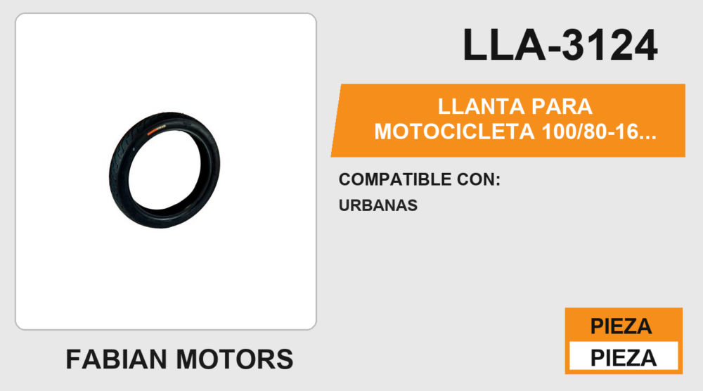 100/80-16 P128 4PR TL NO USA CAMARA