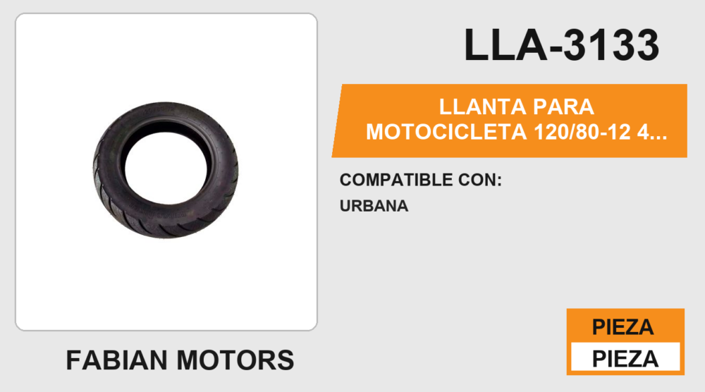 120/80-12 4 CAPAS CY258 URBANA NO USA CAMARA (TL)