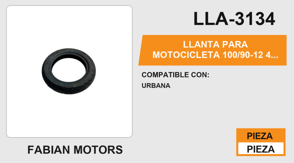 100/90-12 4 CAPAS CY258 URBANA NO USA CAMARA (TL)