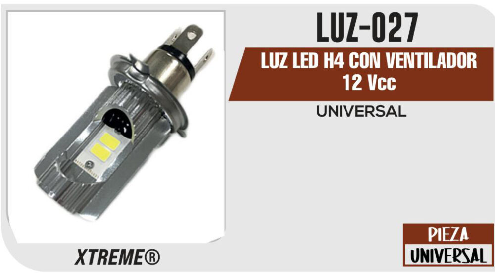 LUZ LED H4 CON VENTILADOR 12Vcc