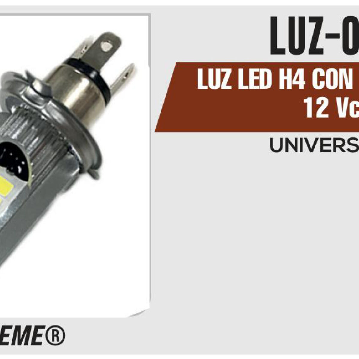 LUZ LED H4 CON VENTILADOR 12Vcc