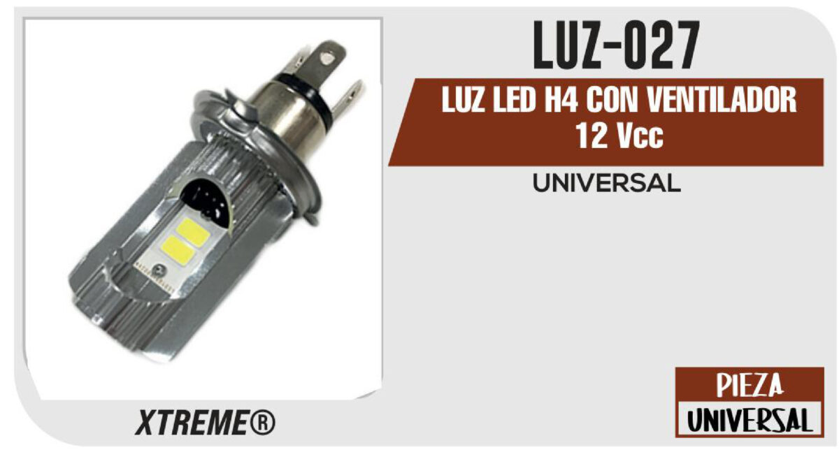 LUZ LED H4 CON VENTILADOR 12Vcc