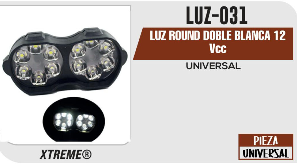 LUZ ROUND DOBLE BLANCA 12Vcc