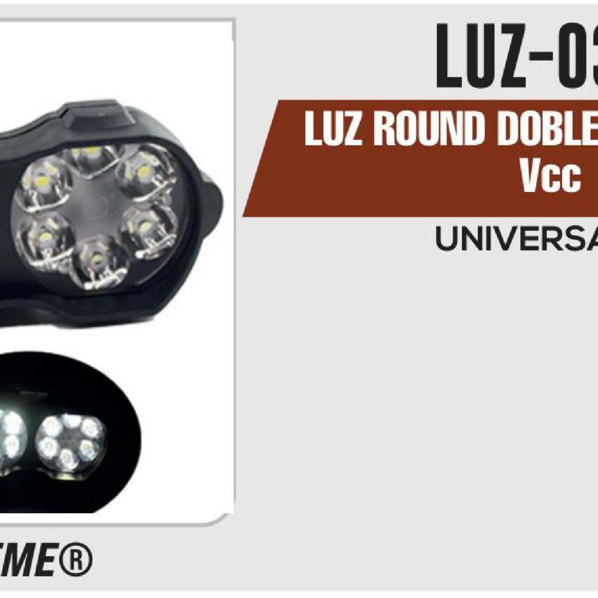 LUZ ROUND DOBLE BLANCA 12Vcc