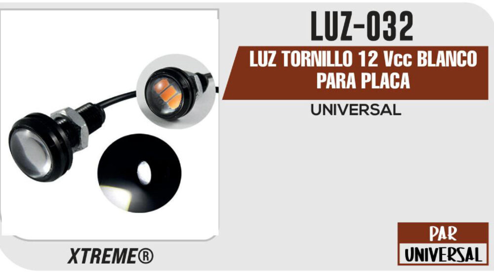LUZ TORNILLO 12Vcc BLANCO PARA PLACA