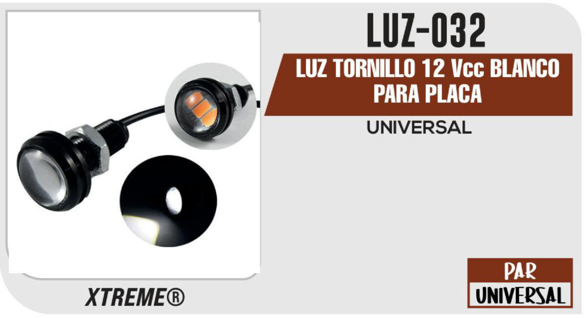 LUZ TORNILLO 12Vcc BLANCO PARA PLACA