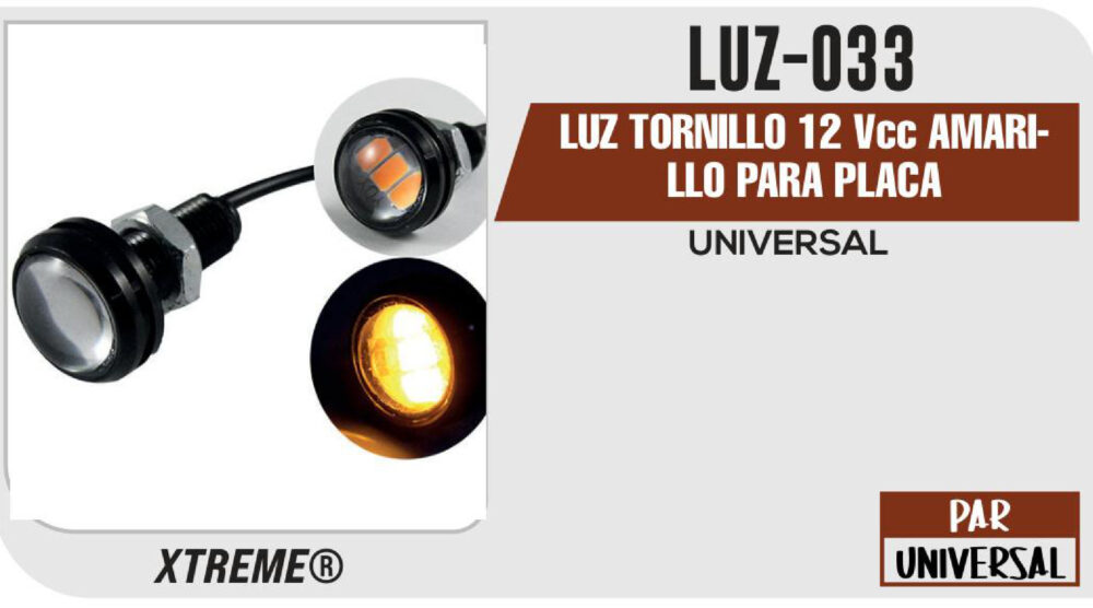 LUZ TORNILLO 12Vcc AMARILLO PARA PLACA