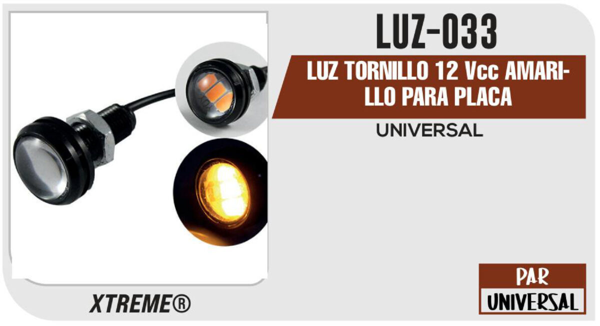 LUZ TORNILLO 12Vcc AMARILLO PARA PLACA