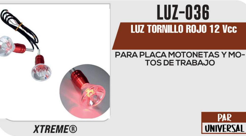 LUZ TORNILLO ROJO 12Vcc