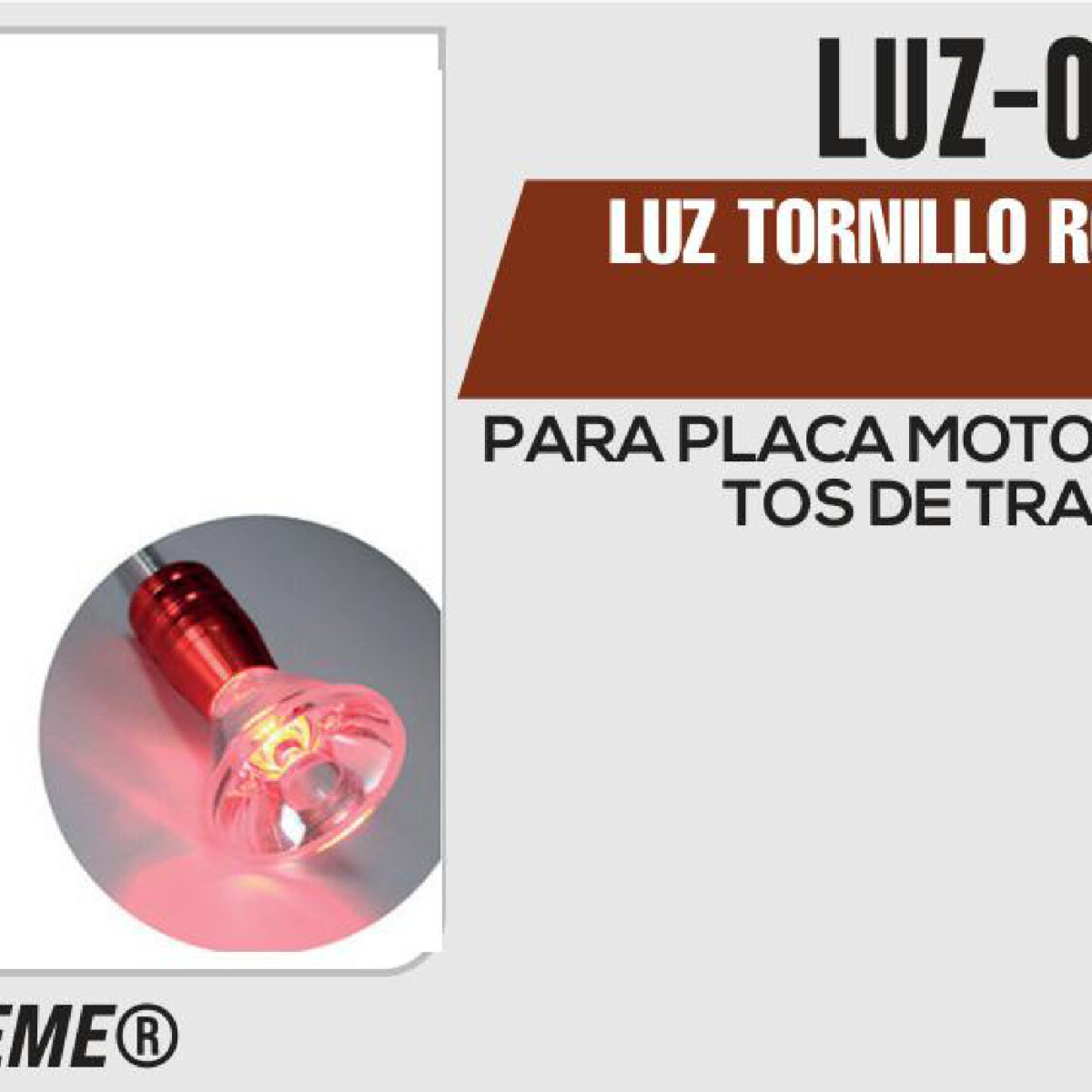 LUZ TORNILLO ROJO 12Vcc