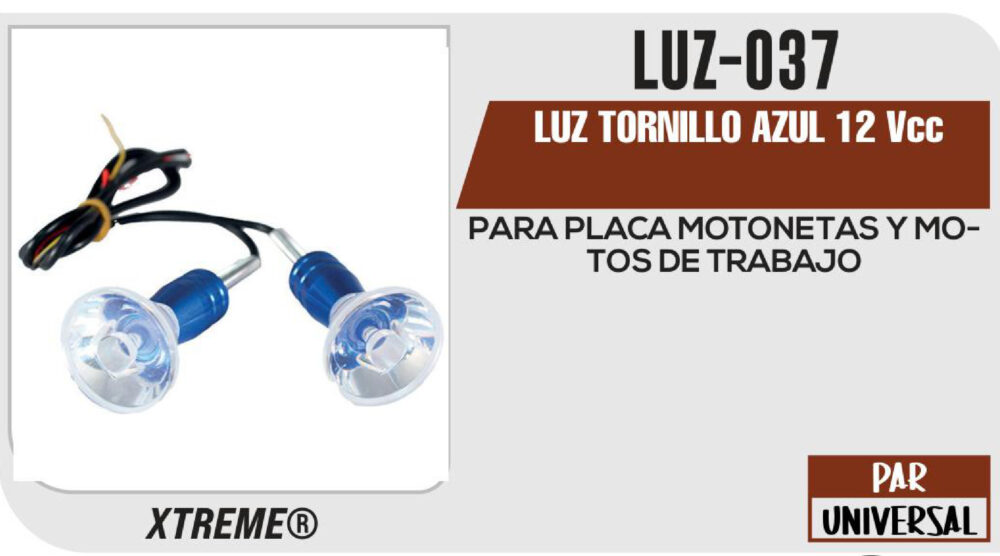 LUZ TORNILLO AZUL 12Vcc