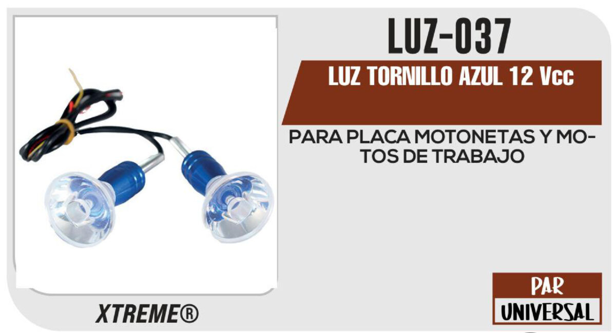 LUZ TORNILLO AZUL 12Vcc