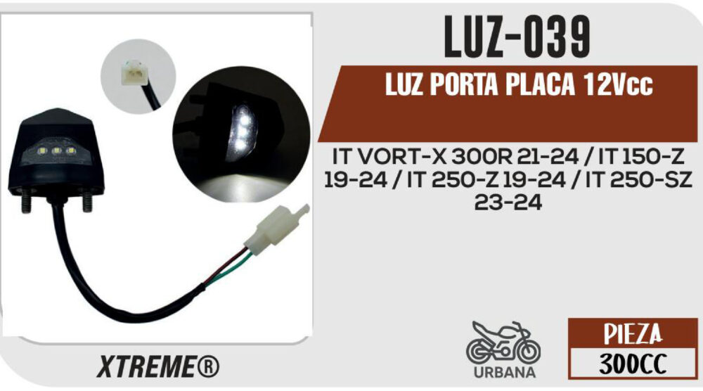 LUZ PORTA PLACA 12Vcc