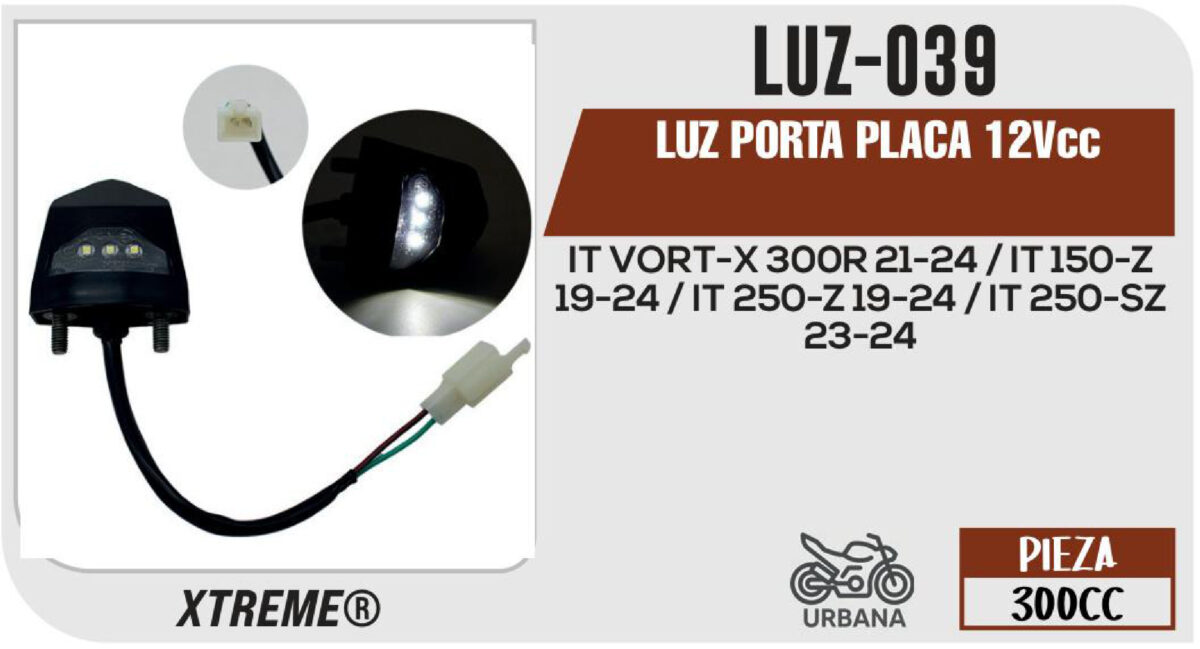 LUZ PORTA PLACA 12Vcc