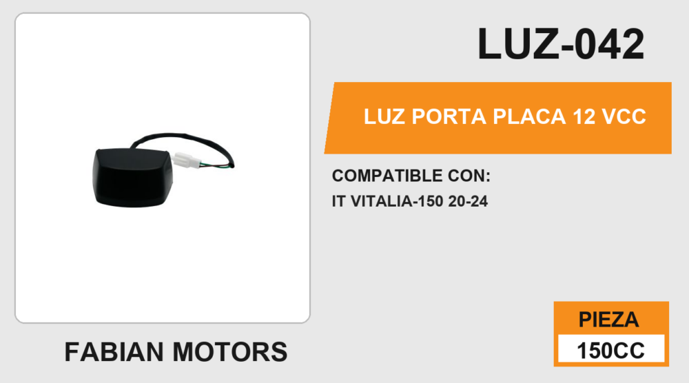 LUZ PORTA PLACA 12Vcc