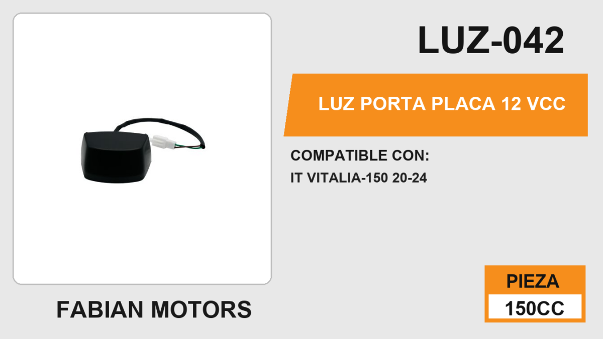 LUZ PORTA PLACA 12Vcc
