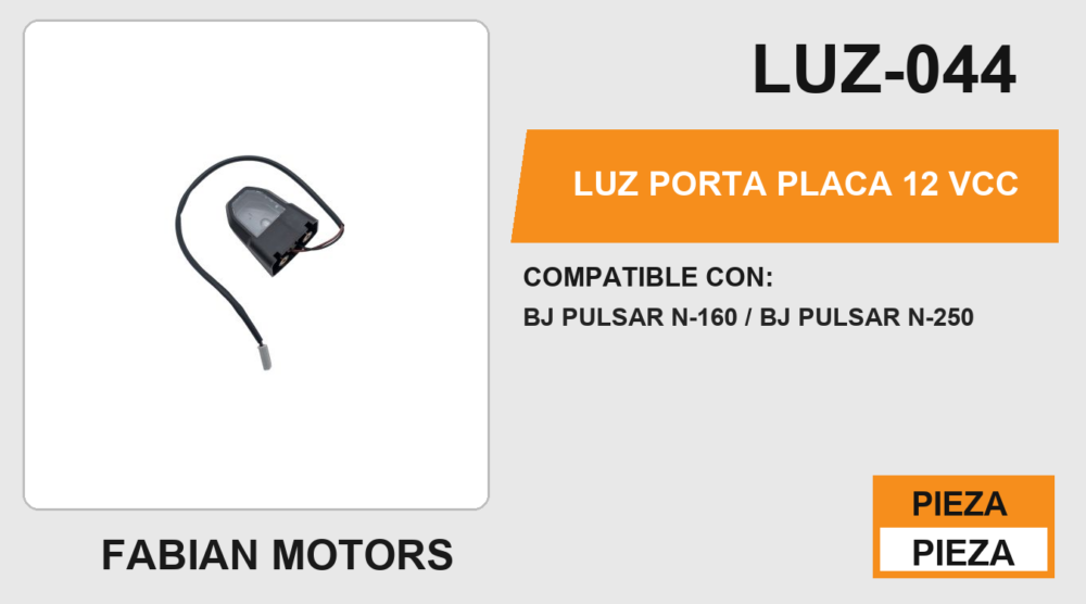 LUZ PORTA PLACA 12Vcc
