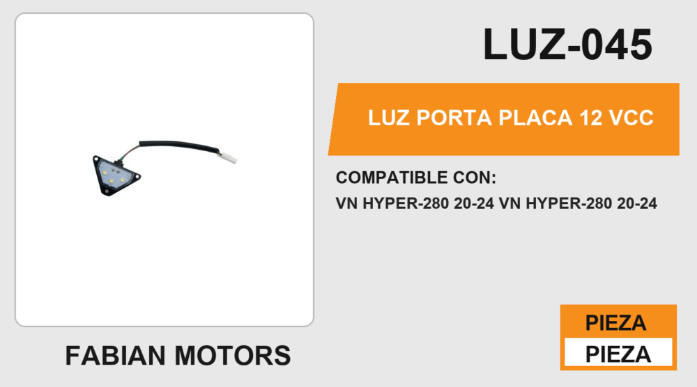 LUZ PORTA PLACA 12Vcc