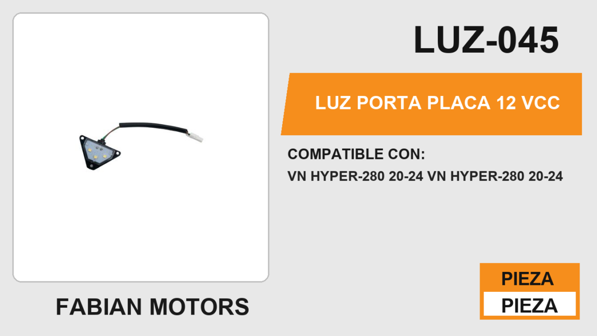LUZ PORTA PLACA 12Vcc