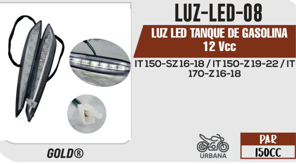 LUZ LED TANQUE DE GASOLINA 12Vcc
