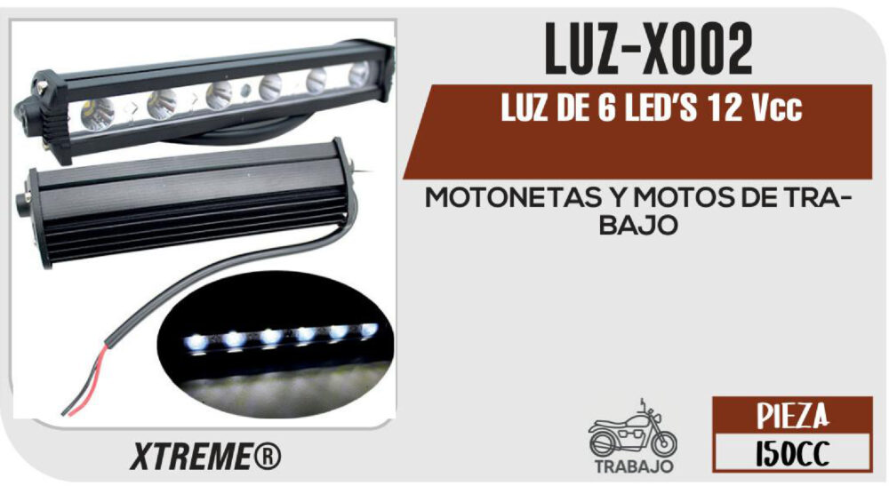 LUZ DE 6 LED'S 12Vcc