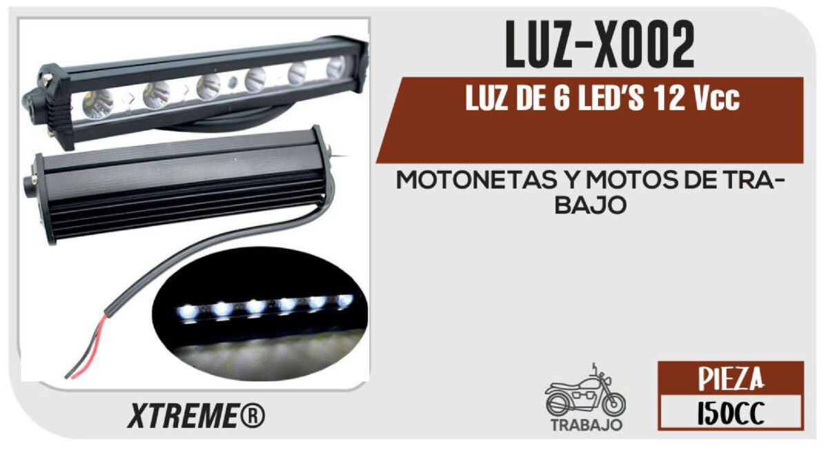 LUZ DE 6 LED'S 12Vcc