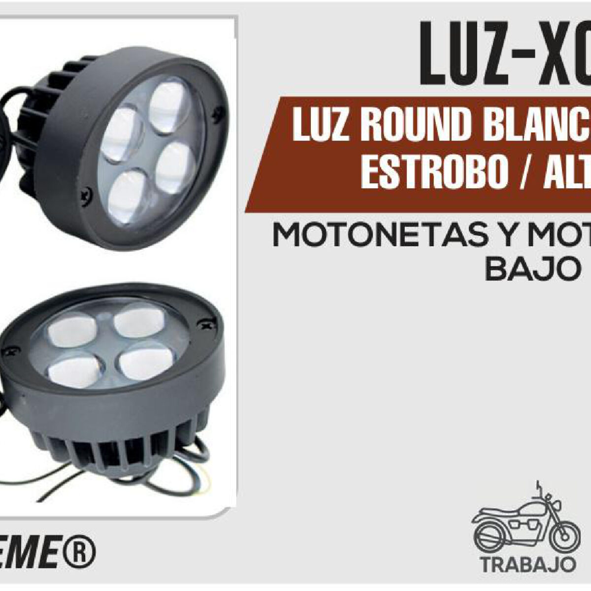 LUZ ROUND BLANCA 12Vcc 7W ESTROBO / ALTA / BAJA