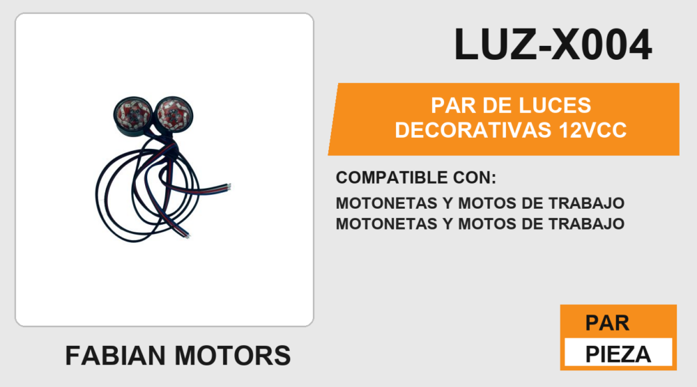 PAR DE LUCES DECORATIVAS 12Vcc
