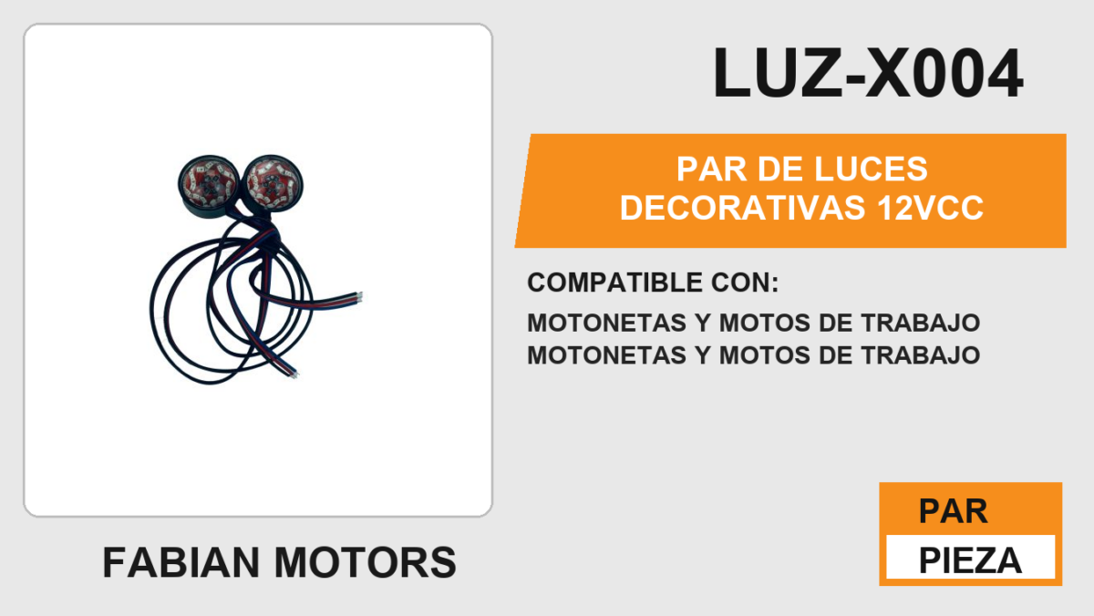 PAR DE LUCES DECORATIVAS 12Vcc