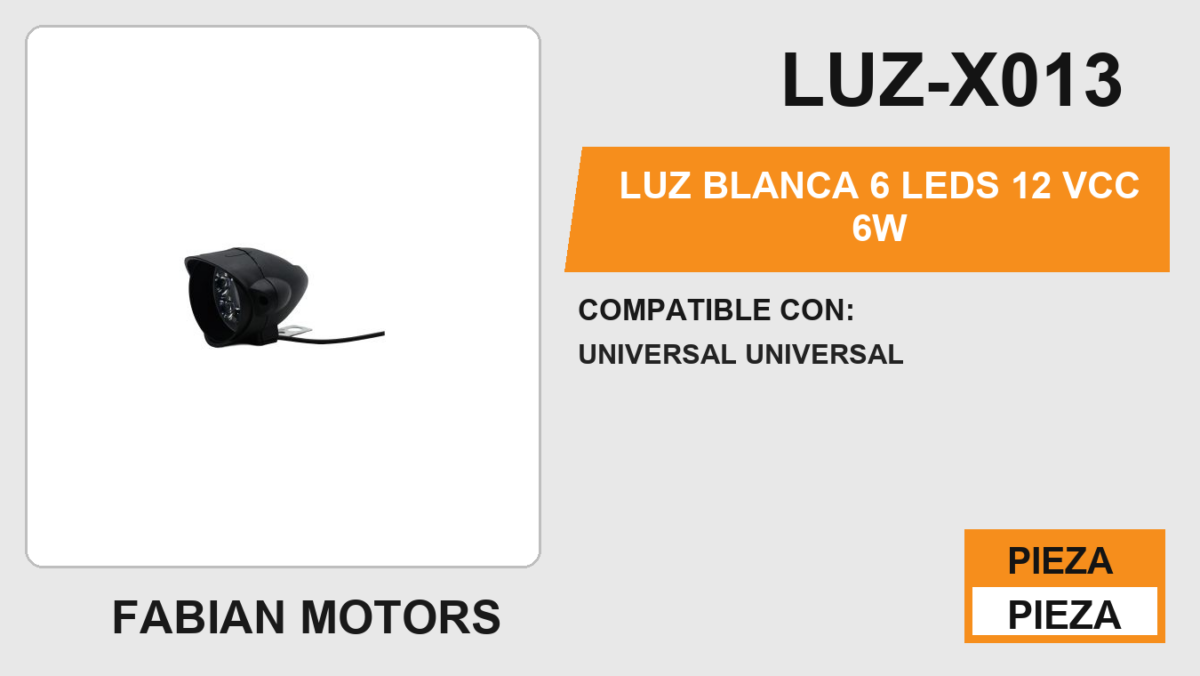 LUZ BLANCA 6 LEDS 12Vcc 6W