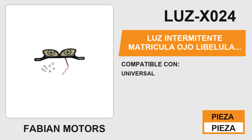 LUZ INTERMITENTE MATRICULA OJO LIBELULA 12Vcc