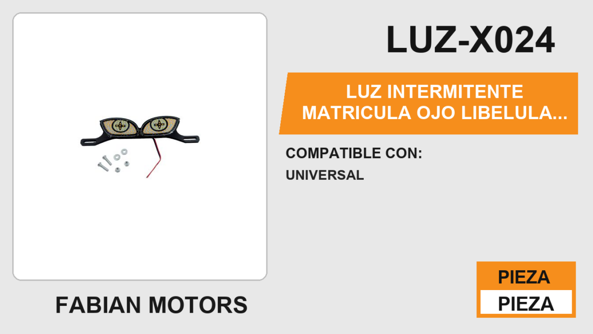 LUZ INTERMITENTE MATRICULA OJO LIBELULA 12Vcc