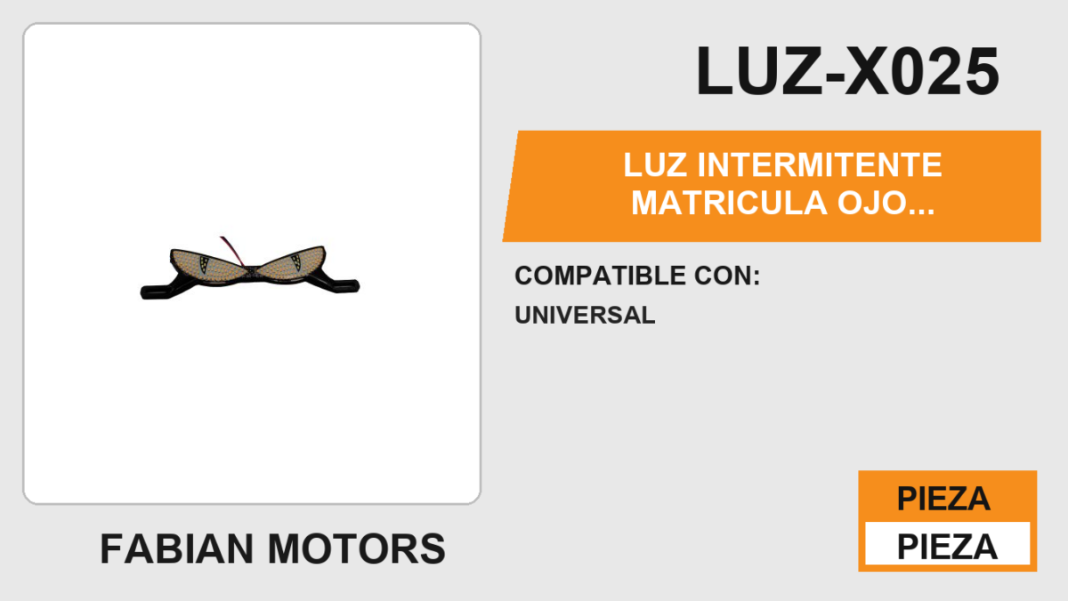 LUZ INTERMITENTE MATRICULA OJO CANGREJO 12Vcc