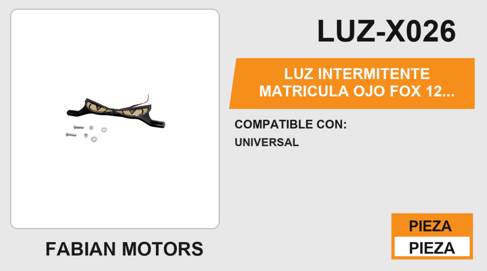 LUZ INTERMITENTE MATRICULA OJO FOX 12Vcc