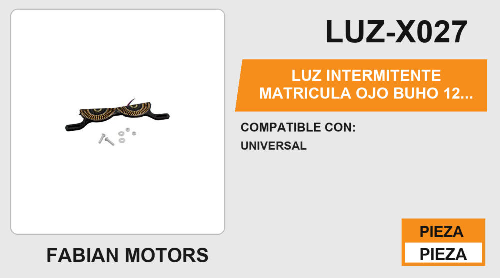 LUZ INTERMITENTE MATRICULA OJO BUHO 12Vcc