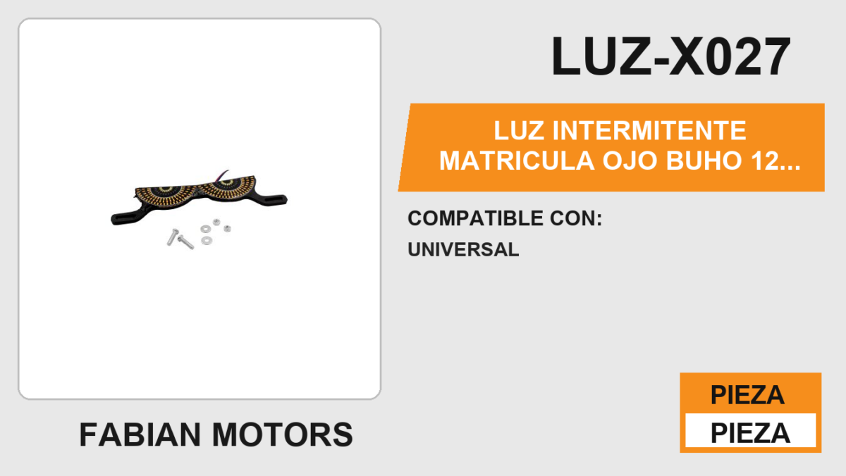 LUZ INTERMITENTE MATRICULA OJO BUHO 12Vcc