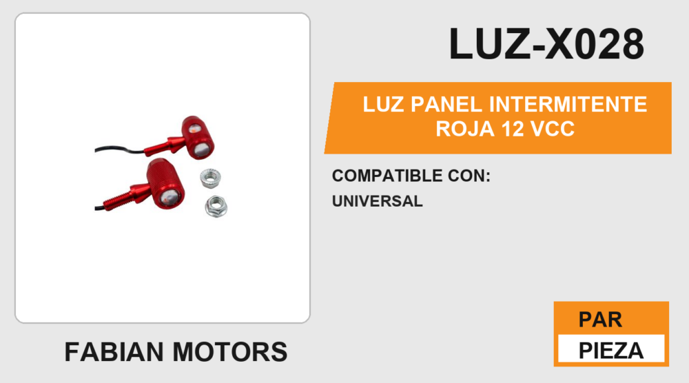 LUZ PANEL INTERMITENTE ROJA 12Vcc